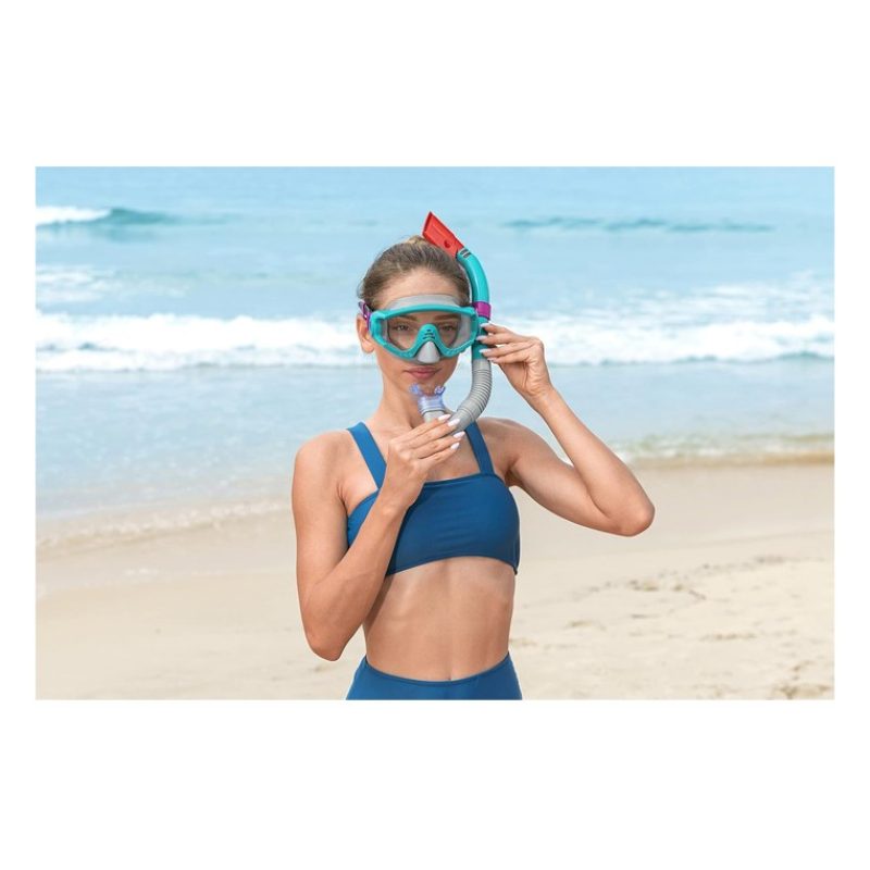 Bestway Set Maschera + Boccaglio + pinne 41/46 da Sub Snorkeling im...