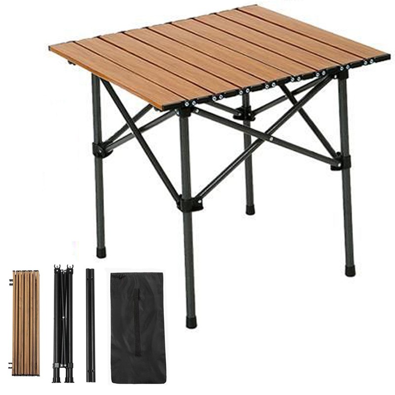 Tavolo tavolino Campeggio Picnic Richiudibile 50x50x52 cm in legno Custodia