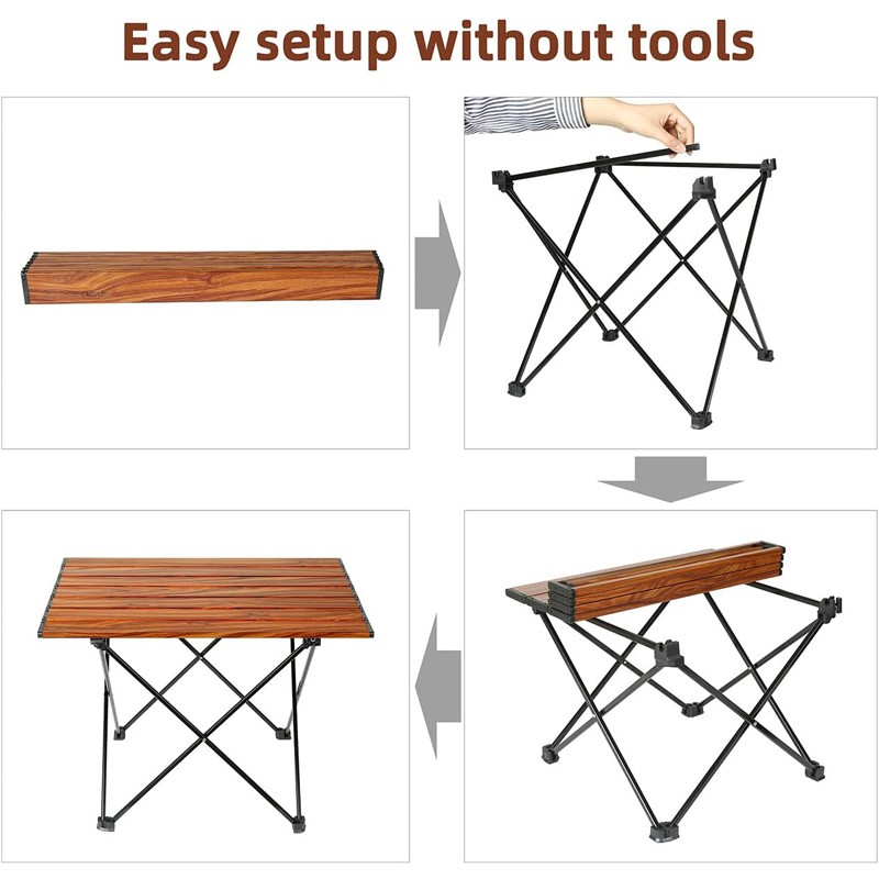 Kmt Style Tavolo tavolino Campeggio Picnic Richiudibile 50x50x52 cm...