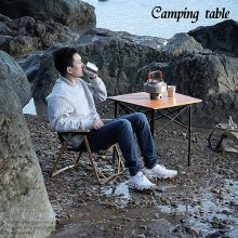 Tavolo tavolino Campeggio Picnic Richiudibile 50x50x52 cm in legno Custodia