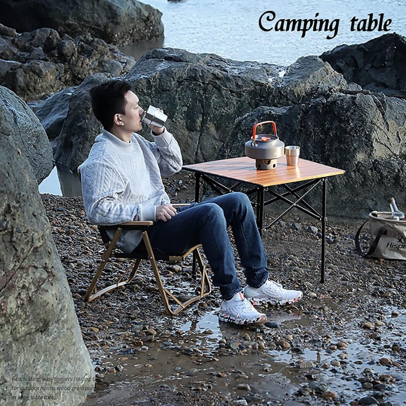 Kmt Style Tavolo tavolino Campeggio Picnic Richiudibile 50x50x52 cm...