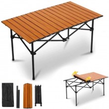 Tavolo Da Campeggio Picnic Richiudibile in legno 93x55x55 cm Con Cu...