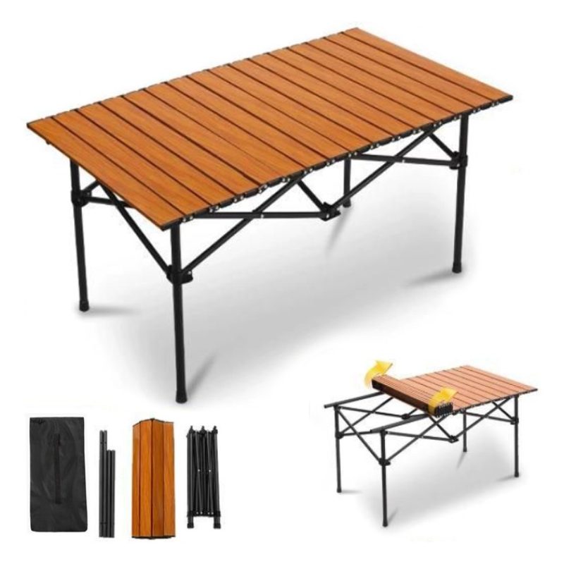 Tavolo Da Campeggio Picnic Richiudibile in legno 93x55x55 cm Con Cu...