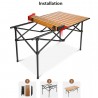 Tavolo Da Campeggio Picnic Richiudibile in legno 93x55x55 cm Con Cu...