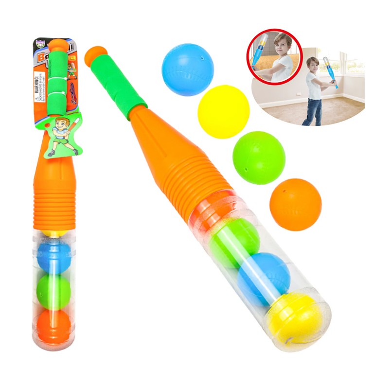 Baseball Mazza e Palline Gioco Giocattolo Bambini set softball 56 cm 4 palle