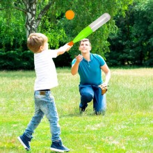 Baseball Mazza e Palline Gioco Giocattolo Bambini set softball 56 cm 4 palle