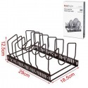 Stand Porta Coperchi Piatti Padelle Da Cucina In Metallo 29x18,5x12,5 cm nero