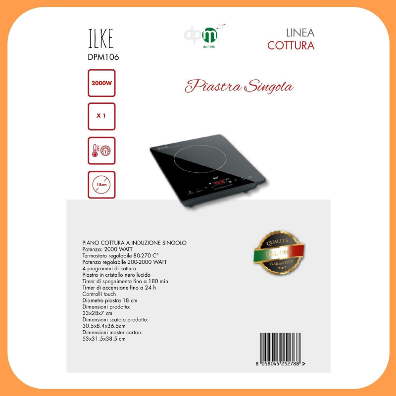 dpm Piastra Ad induzione 2000W da 80 a 270 C° piano cottura fornell...