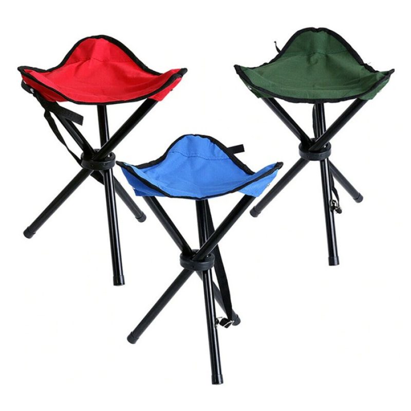 Sgabello Pieghevole da Campeggio Sedia Portatile 3 Piedi Pesca Escu...