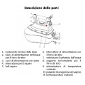 Ferro da Stiro a Vapore con Caldaia 2300W Piastra alluminio 850ml regolabile