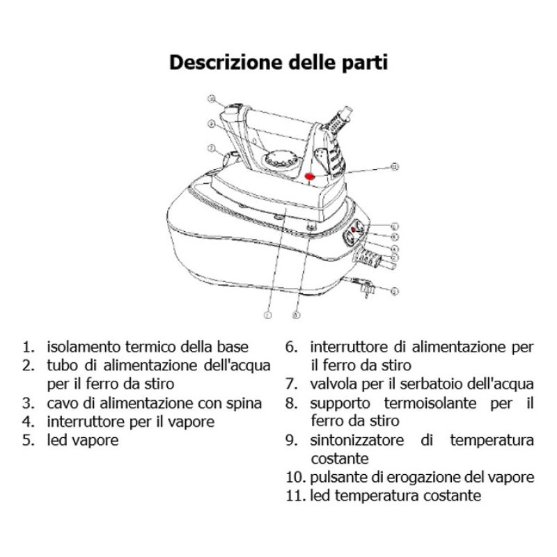 dpm Ferro da Stiro a Vapore con Caldaia 2300W Piastra alluminio 850...