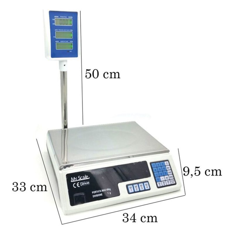 Driwei Bilancia Digitale Da Banco Elettronica portata Max 40kg Disp...