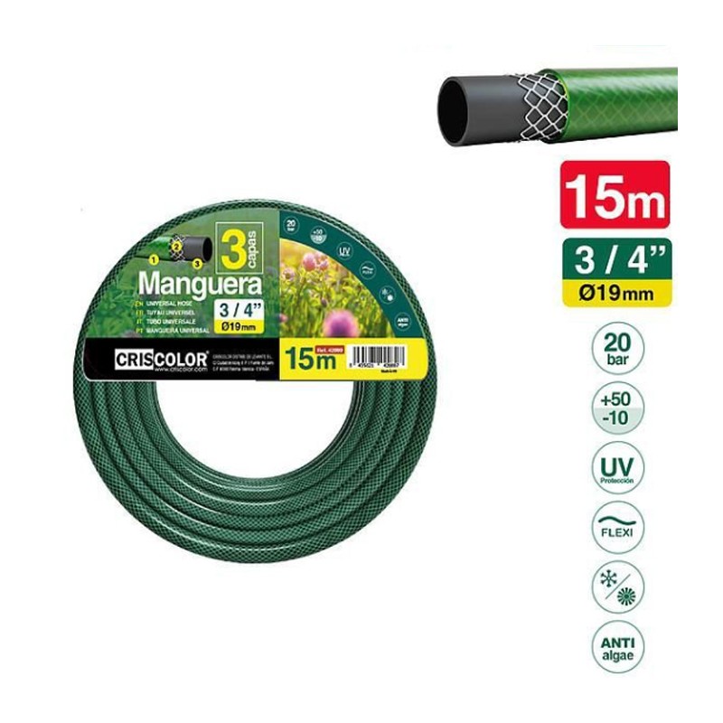 Tubo 3/4 pollici Acqua irrigazione per giardino 3 strati 10-15 mt P...
