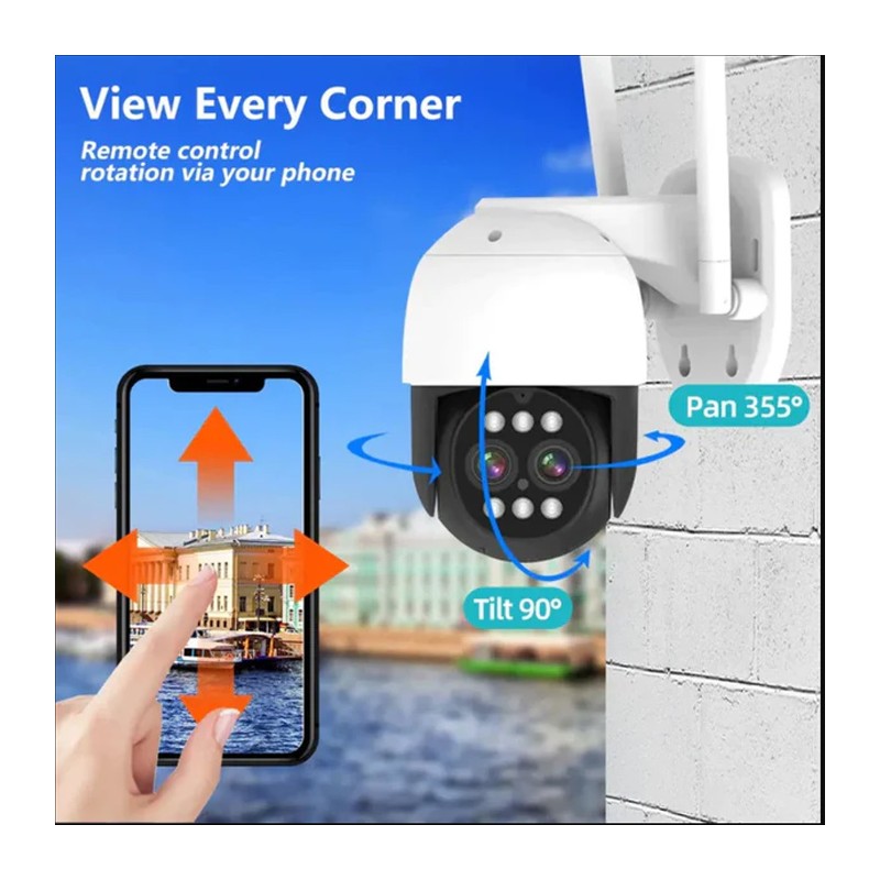 Telecamera IP CAM PTZ WIFI Camera wireless Esterno videocamera HD z...
