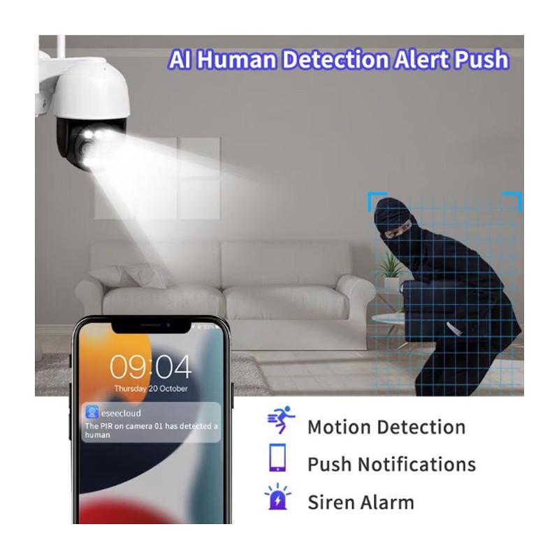 Telecamera IP CAM PTZ WIFI Camera wireless Esterno videocamera HD z...