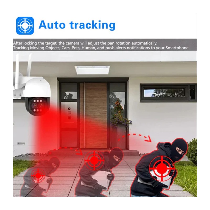 Telecamera IP CAM PTZ WIFI Camera wireless Esterno videocamera HD z...