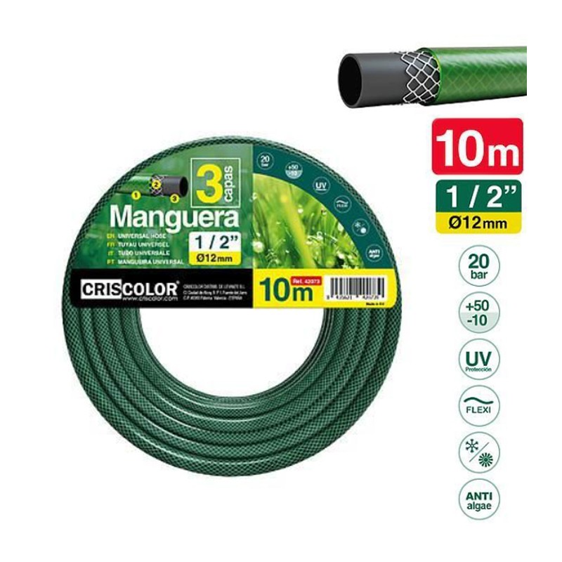 Tubo 1/2 pollici acqua irrigazione per giardino 3 strati 10-20-25mt...