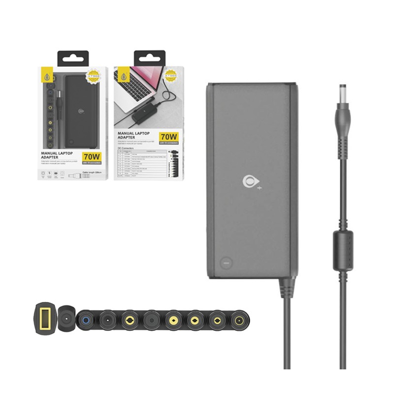 Alimentatore universale 10 adattatori caricabatterie 70 W notebook PC Laptop