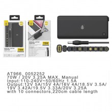 Alimentatore universale 10 adattatori caricabatterie 70 W notebook PC Laptop