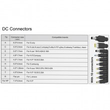 Alimentatore universale 10 adattatori caricabatterie 70 W notebook PC Laptop
