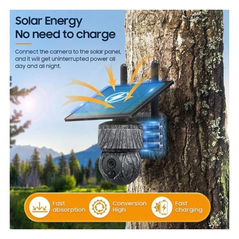 Andowl Telecamera solare 1080P HD WIFI telecamera PTZ di videosorve...
