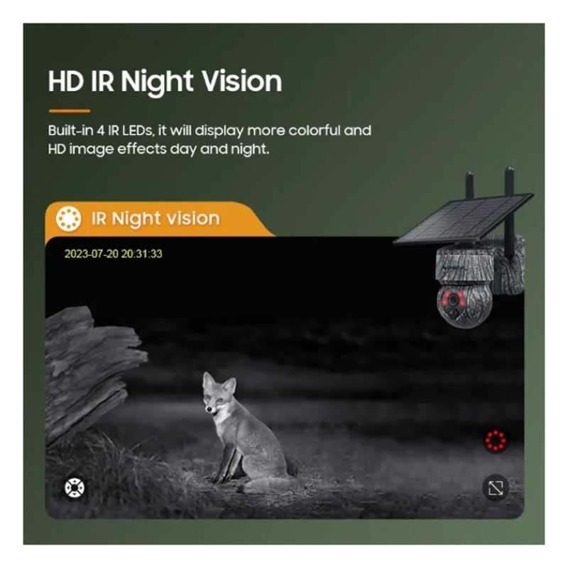 Andowl Telecamera solare 1080P HD WIFI telecamera PTZ di videosorve...