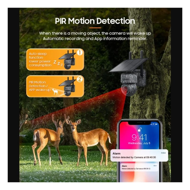Andowl Telecamera solare 1080P HD WIFI telecamera PTZ di videosorve...