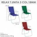 Sedia Relax Spiaggina da Mare per Giardino 52x44x75 cm Pieghevole da Campeggio