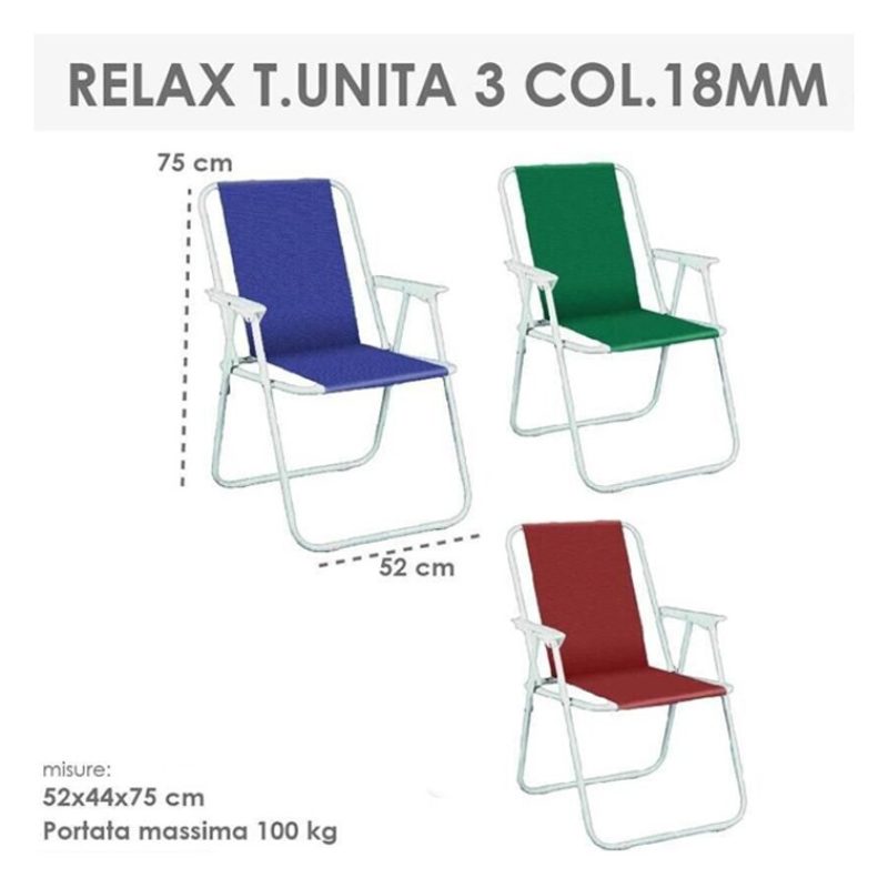 Hongu Sedia Relax Spiaggina da Mare per Giardino 52x44x75 cm Pieghe...
