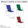 Hongu Sedia Relax Spiaggina da Mare per Giardino 52x44x75 cm Pieghe...