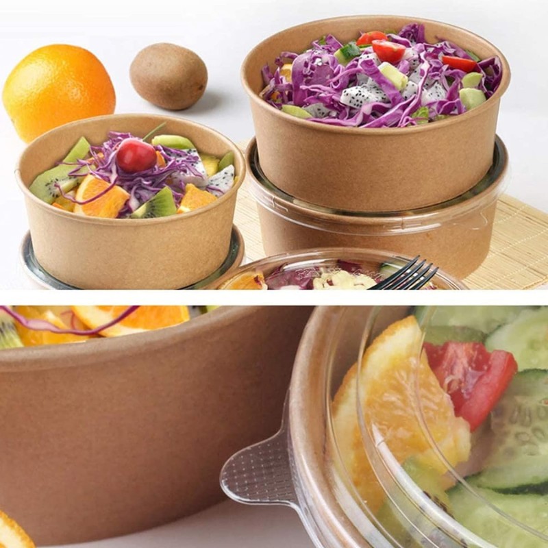 Bio Packaging 50 Insalatiere in cartoncino Kraft contenitore di car...