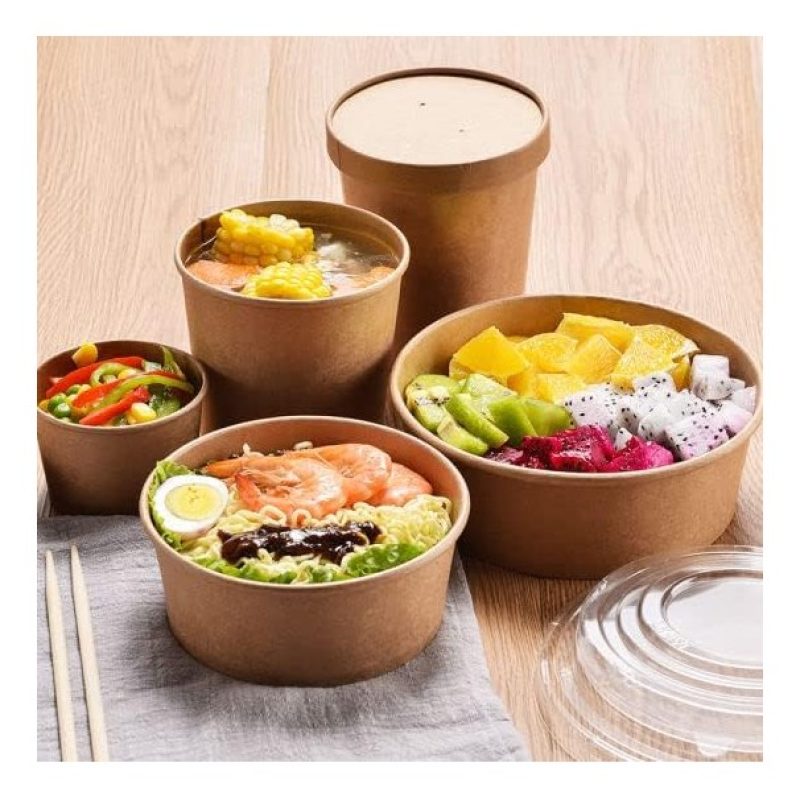 Bio Packaging 50 Insalatiere in cartoncino Kraft contenitore di car...