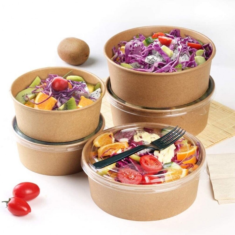 Bio Packaging 50 Insalatiere in cartoncino Kraft contenitore di car...
