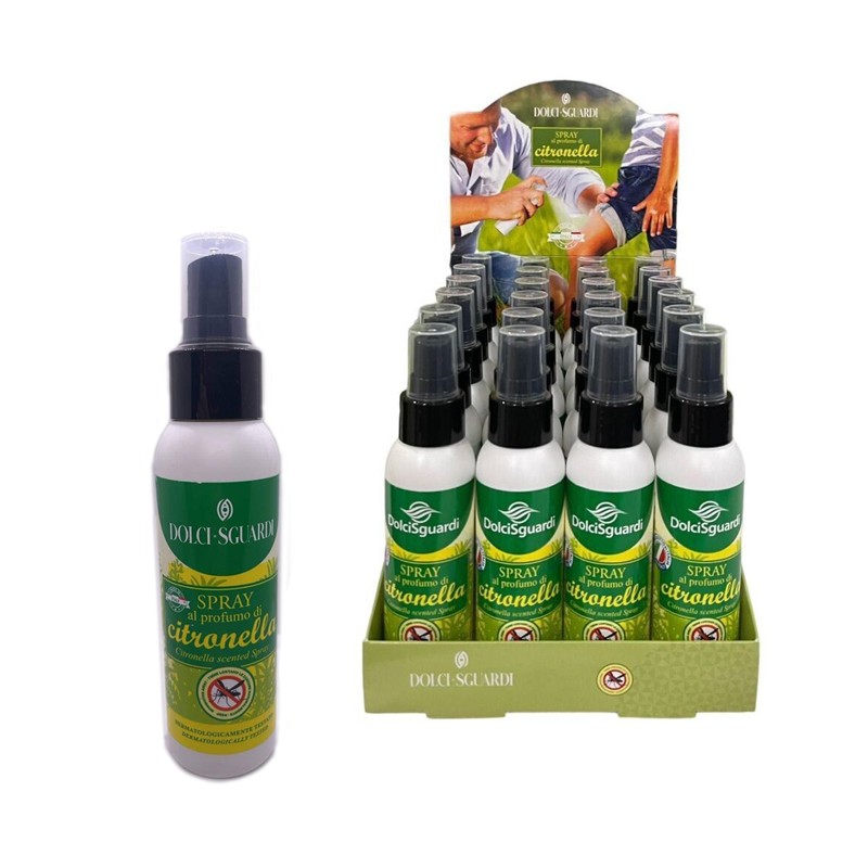 Set 24 pz Acqua Profumata Spray Alla Citronella Anti Zanzare 100ml Made in Italy