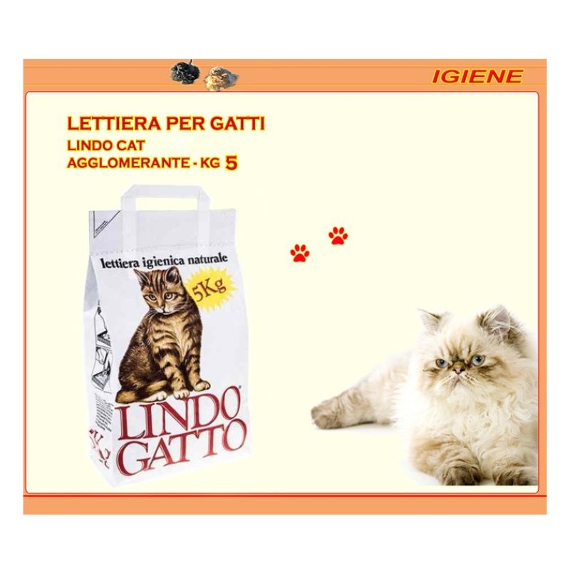 LINDOCAT Lettiera per Gatti agglomerante assorbente Clumping benton...