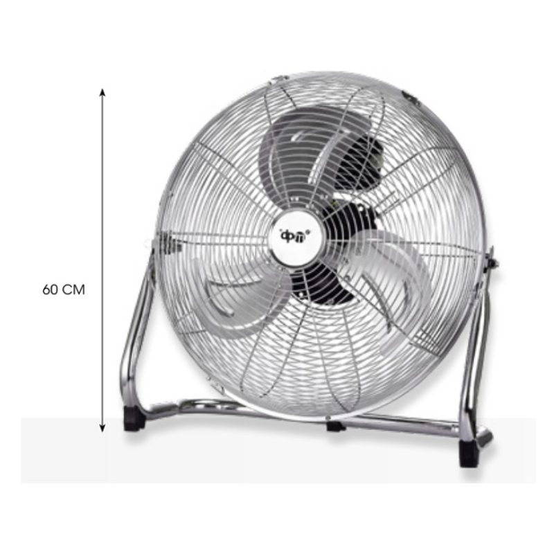 dpm Ventilatore da terra cromato 140W 3 Pale Alluminio a 3 Velocita...