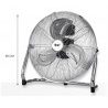dpm Ventilatore da terra cromato 140W 3 Pale Alluminio a 3 Velocita...
