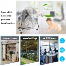 Ventilatore da terra cromato 140W 3 Pale Alluminio a 3 Velocita Diametro 50cm