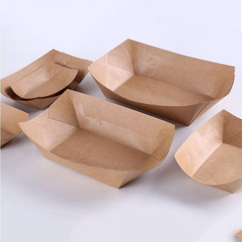 Bio Packaging 250 Vaschette contenitori patatine carta cartoncino b...