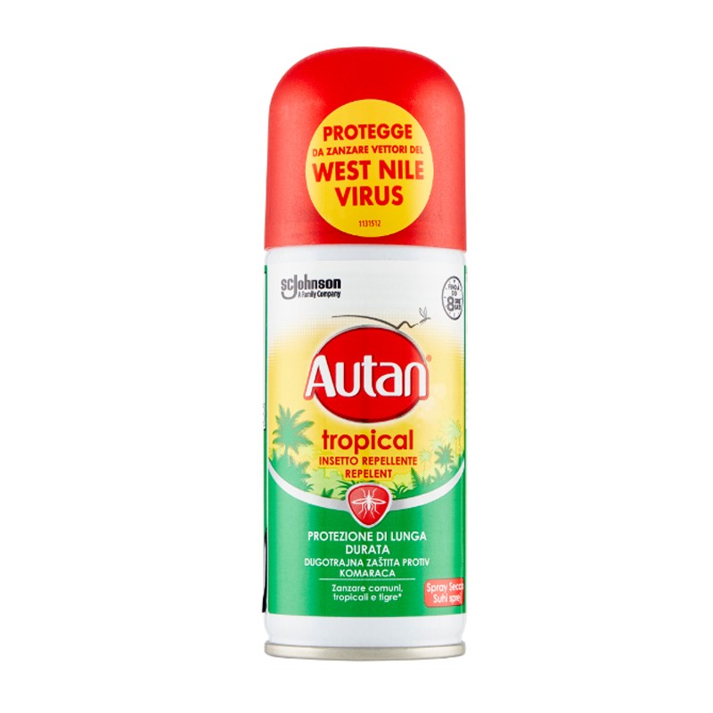 Autan Tropical Spray Antizanzare comuni tigre insetto repellente tropicali 100ml