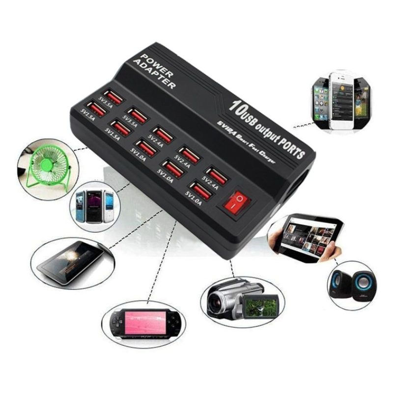 Andowl Stazione di ricarica 10 porte USB a presa veloce per smartph...