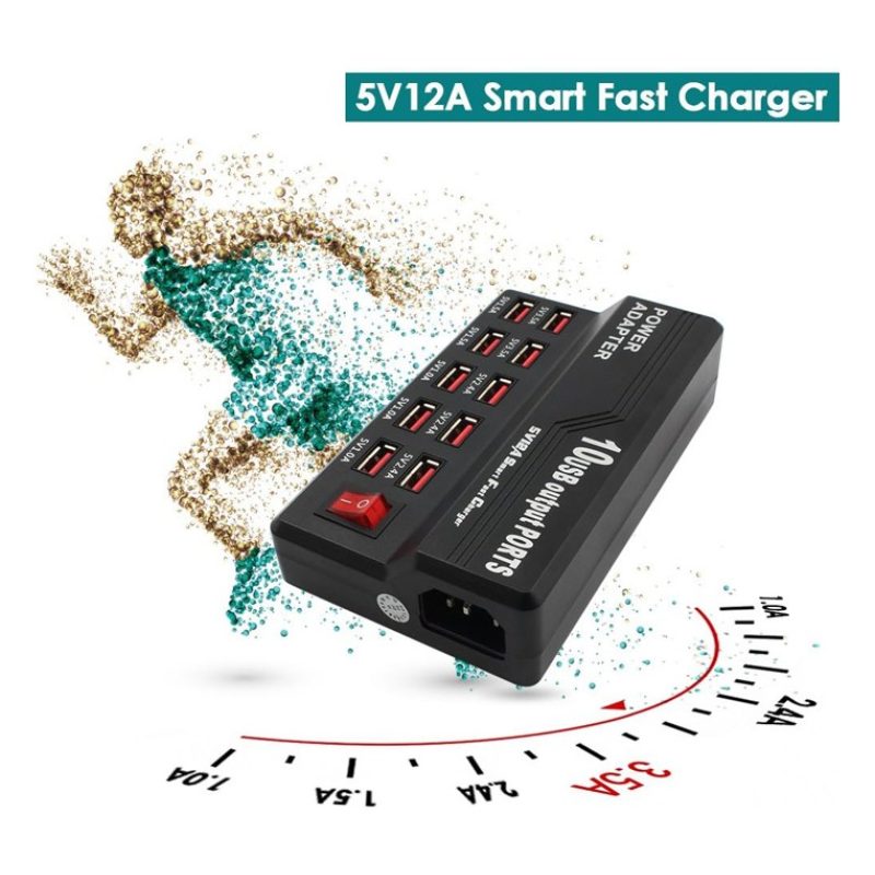 Andowl Stazione di ricarica 10 porte USB a presa veloce per smartph...