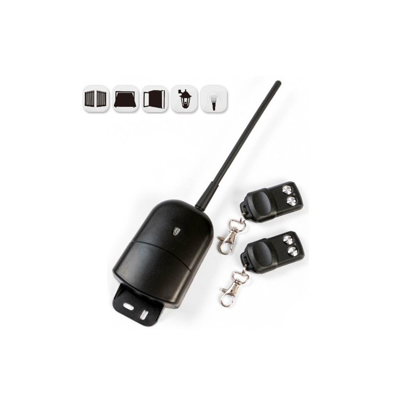 Kit ricevitore 2 telecomandi universale radiocomando 433mhz radio cancelli luci