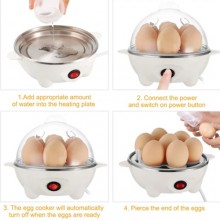 Cuociuova Elettrico Cuoci Uovo Cucina Fino a 7 Uova Sode Bollitore 350W 15x14 cm