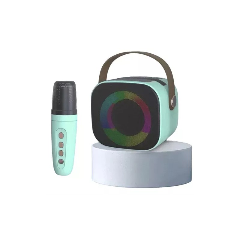 Cassa Speaker Bluetooth Karaoke 1 Microfono Portatile Ricaricabile USB RGB
