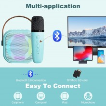 Cassa Speaker Bluetooth Karaoke 1 Microfono Portatile Ricaricabile USB RGB