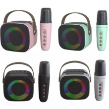 Cassa Speaker Bluetooth Karaoke 1 Microfono Portatile Ricaricabile USB RGB