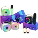Cassa Speaker Bluetooth Karaoke 1 Microfono Portatile Ricaricabile USB RGB