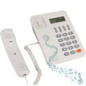 Telefono Fisso tasti grigi grandi tavolo Display LCD calcolatrice anziani bianco