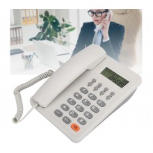Telefono Fisso tasti grigi grandi tavolo Display LCD calcolatrice anziani bianco